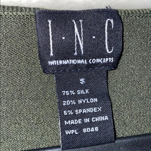 Macy’s I.N.C Olive Green V-neck sweater S - Picture 6 of 10